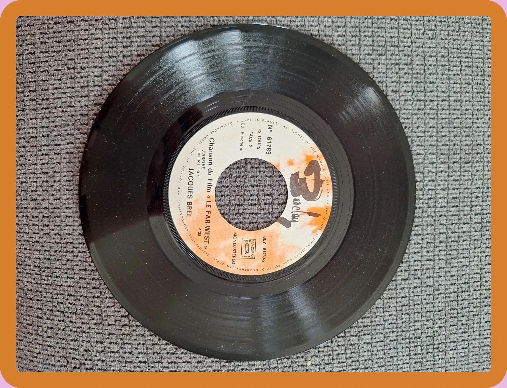Disco de vinil Barclay 61 789 Jacques Brel – photo 3